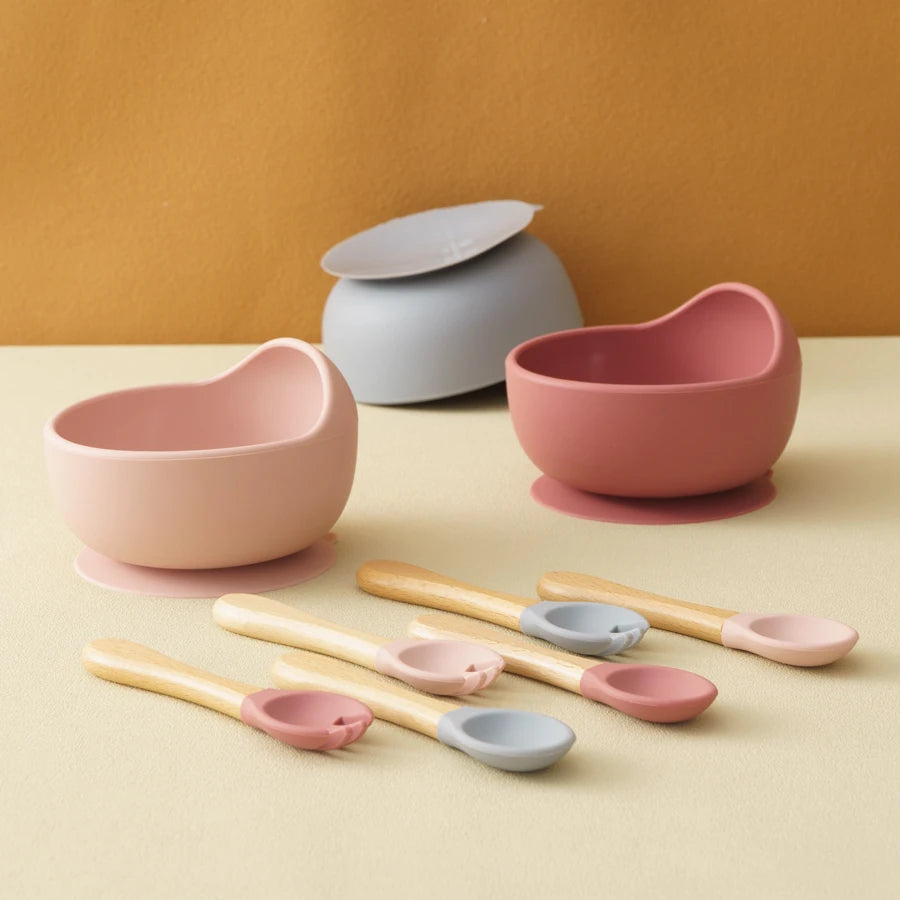 3Pcs Silicone Bowl & Cutlery Set