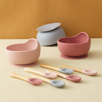 3Pcs Silicone Bowl & Cutlery Set