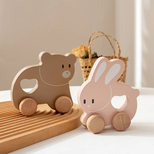 Wooden Cartoon Car Toy