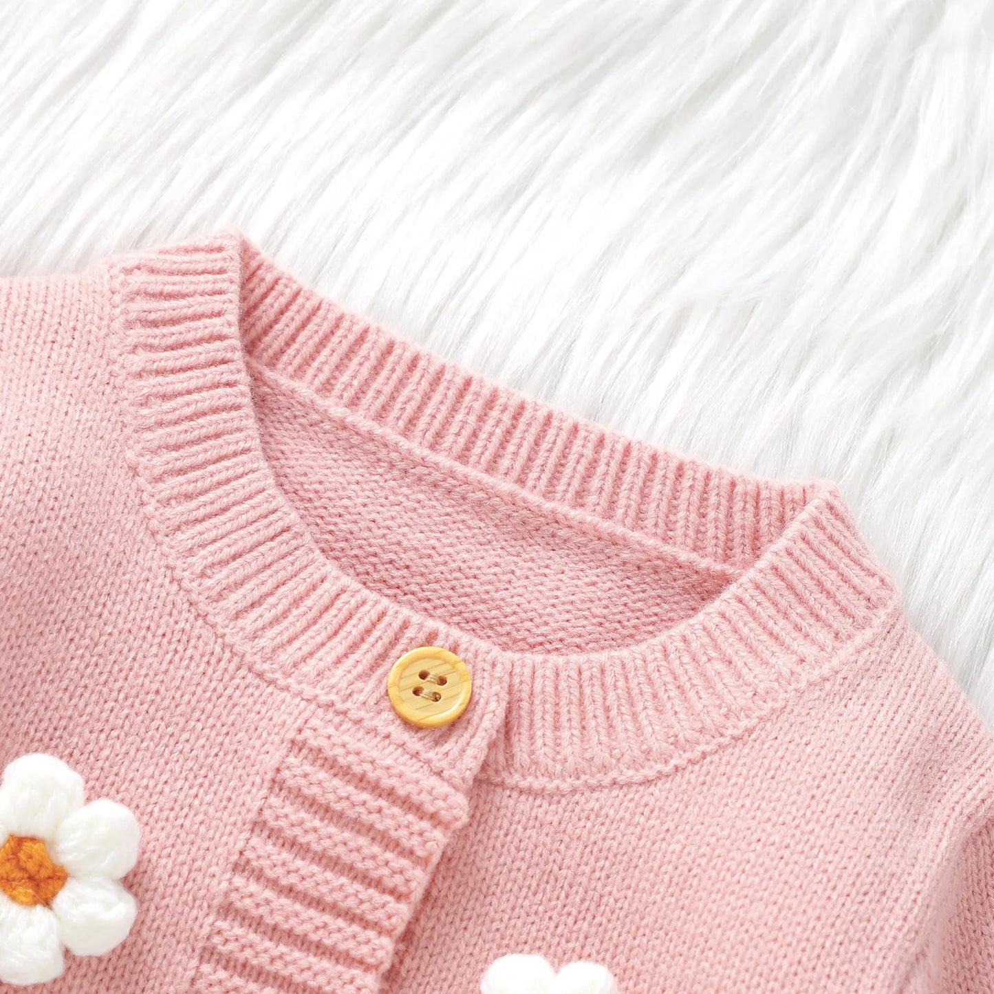 Girls Knitted Pink Jumpsuit